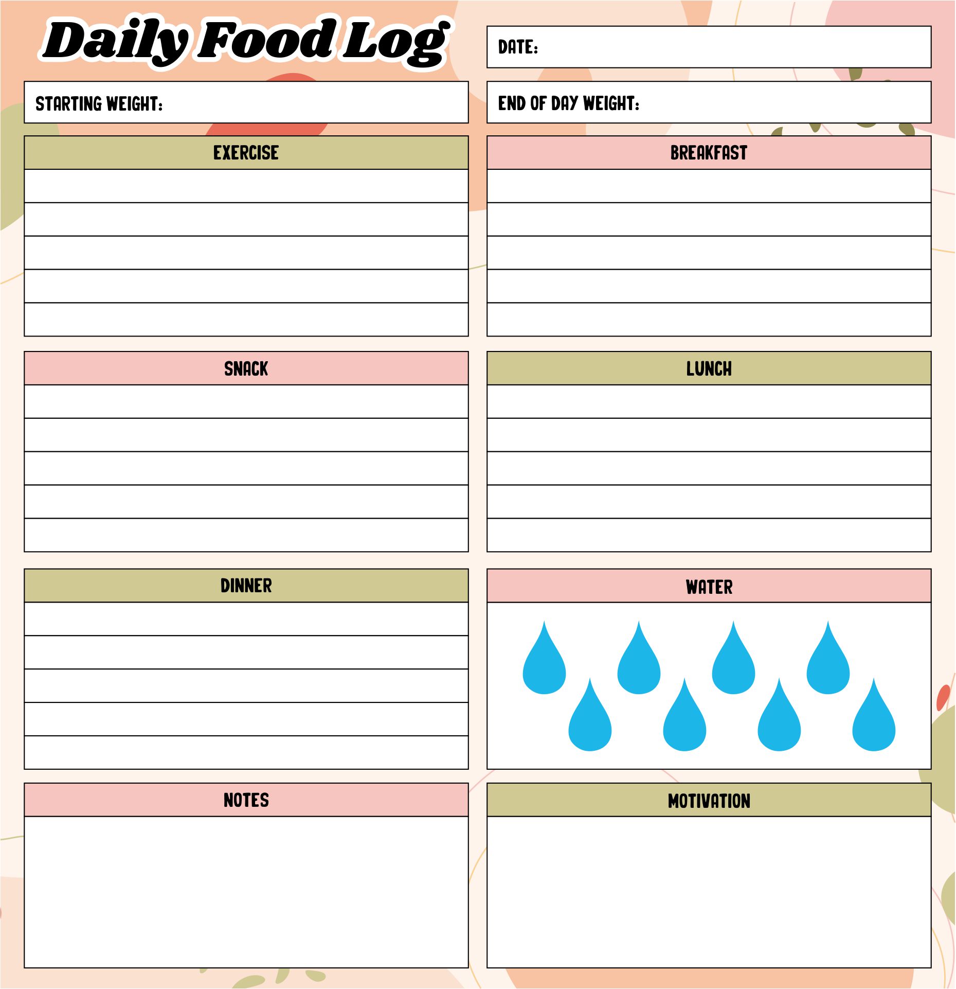 Food & Exercise Journal