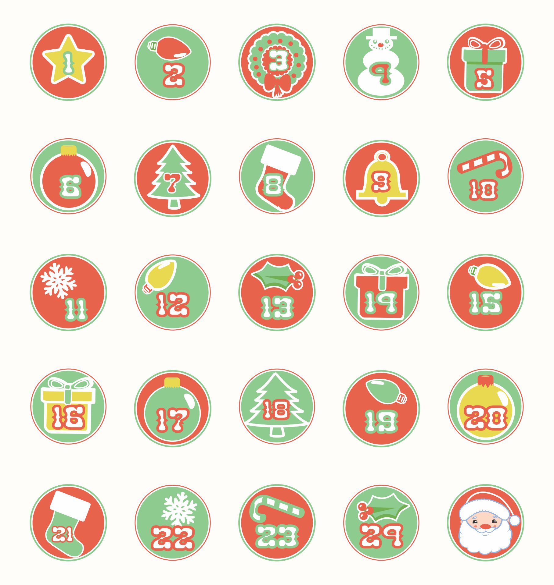 December Calendar Numbers