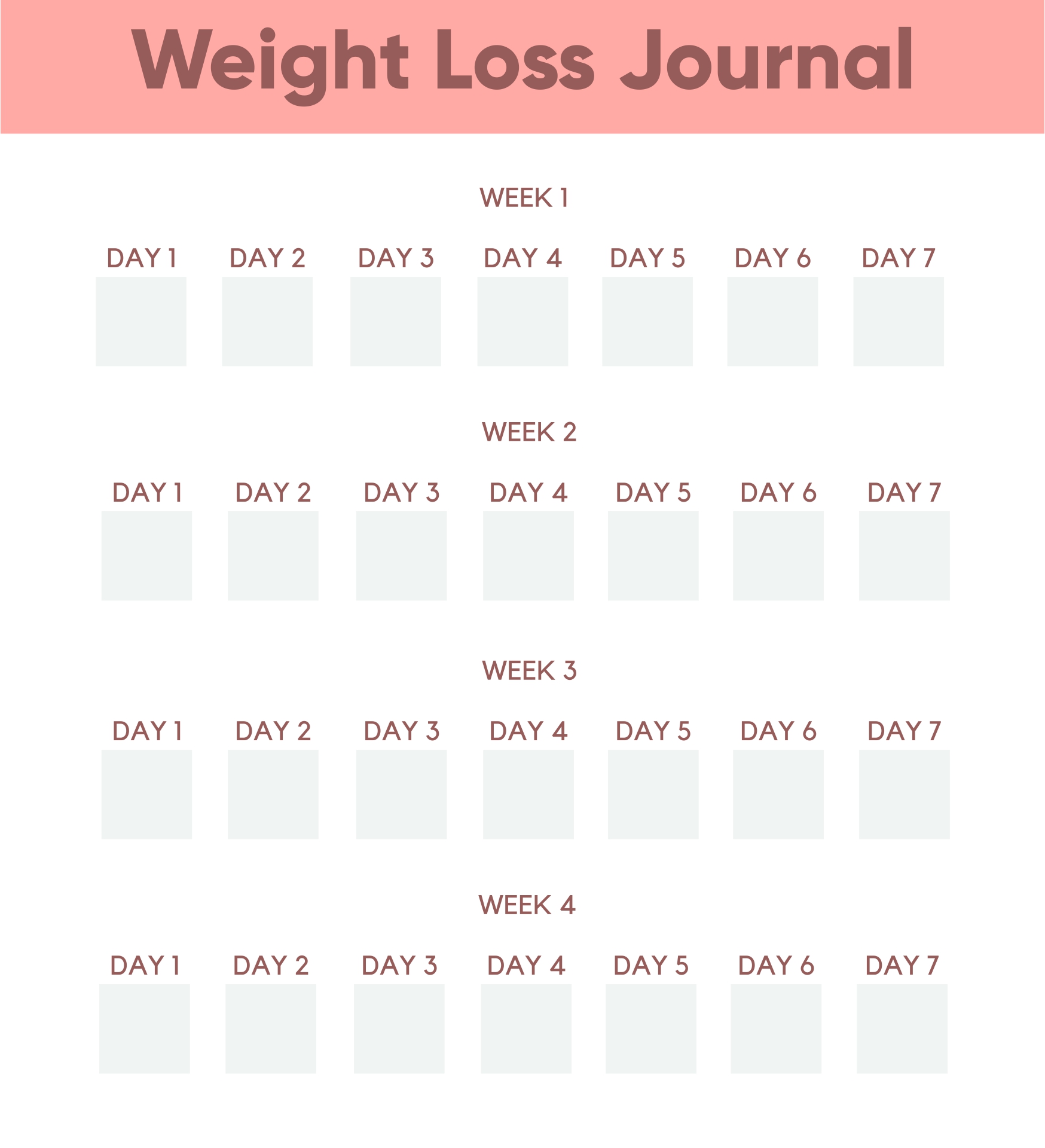 Daily Weight Loss Journal