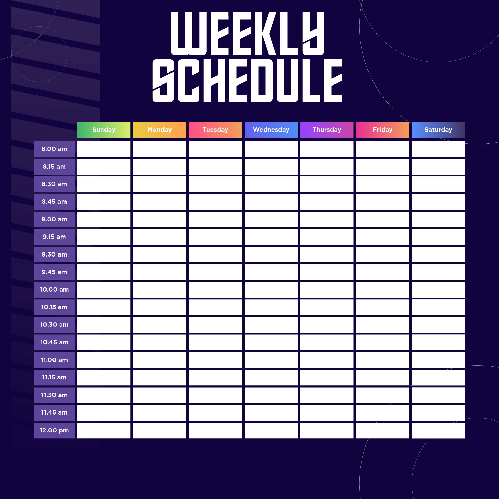 Time Management Calendar