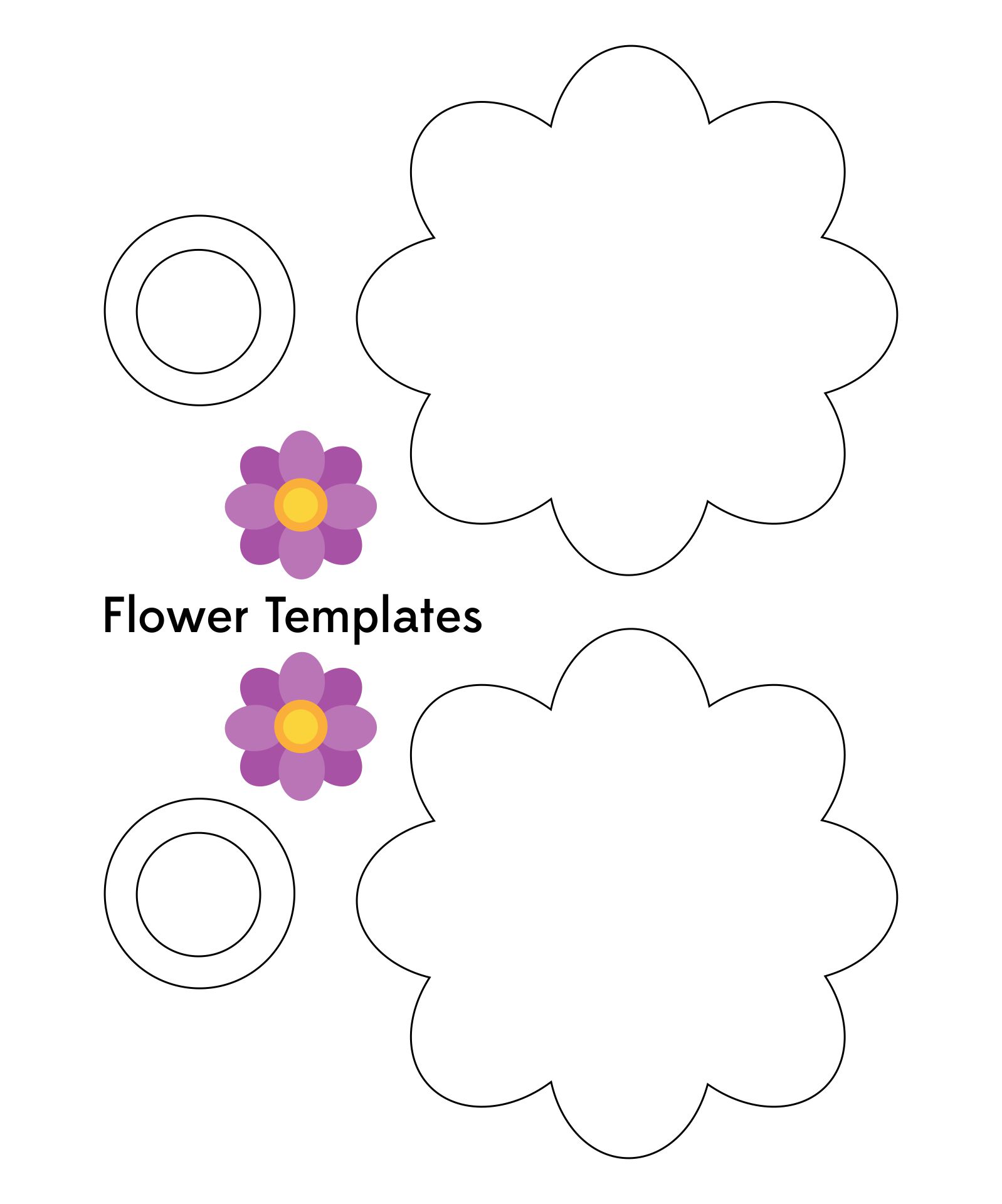 Large Flower Template Color